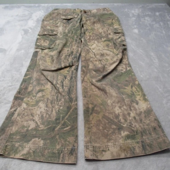 Cabelas Camo Pants Womens 6 Belted Cargo Duck Hunting Woodland Bootcut 32x30 - Picture 3 of 15